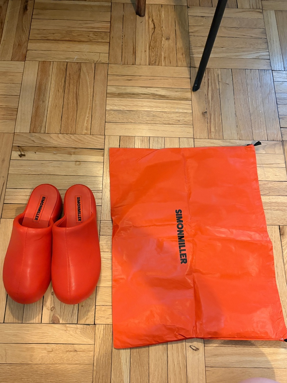 Simon Miller Orange Bubble Clogs with Matching Dust Bag - Picture 1 of 5